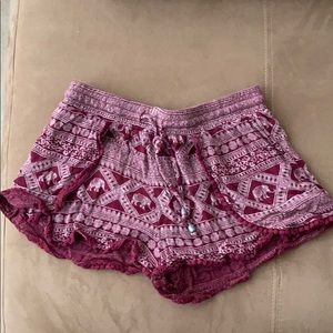 Soft shorts with Aztec/tribal design